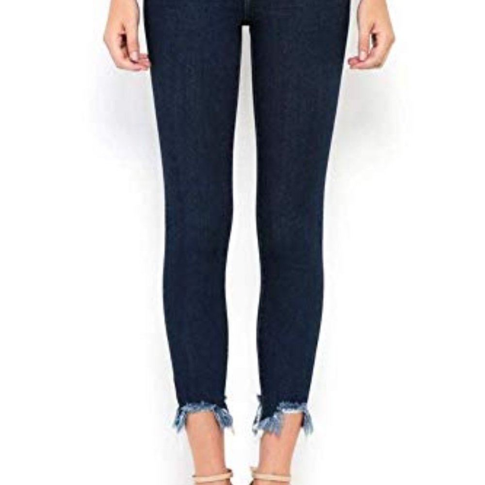 Hidden Jeans Dark Wash Frayed Hem Skinny